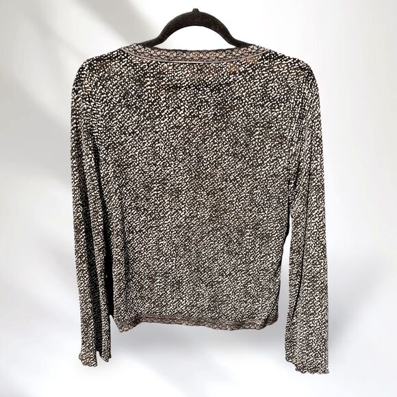 Cynthia Cynthia Steffe Silk Sheer Blouse Black Lace Long Sleeve Top Size Large - Picture 3 of 5